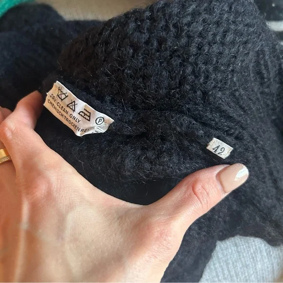 THIERRY MUGLER Vintage Back and Green Boatneck Sweater sz 42 / US 6 - Picture 8 of 14